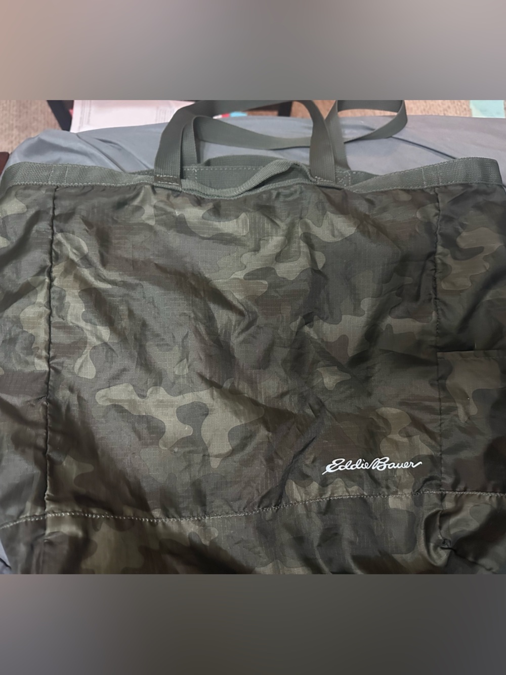 Eddie Bauer Camo Packable Tote Bag | Lightweight Travel Shopper Gym Bag